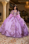 Load image into Gallery viewer, Wholesale Beaded Illusion Sweetheart Puff Sleeve Glitter Tulle Ballgown Quinceañera Gown by LA299