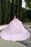 Load image into Gallery viewer, Wholesale Beaded Illusion Sweetheart Puff Sleeve Glitter Tulle Ballgown Quinceañera Gown by LA299