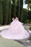 Load image into Gallery viewer, Wholesale Beaded Illusion Sweetheart Puff Sleeve Glitter Tulle Ballgown Quinceañera Gown by LA299
