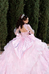 Load image into Gallery viewer, Wholesale Beaded Illusion Sweetheart Puff Sleeve Glitter Tulle Ballgown Quinceañera Gown by LA299