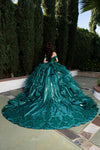 Load image into Gallery viewer, Wholesale Off-Shoulder Beaded Corset Satin Ballgown Quinceañera Gown with Train by LA300