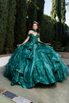 Load image into Gallery viewer, Wholesale Off-Shoulder Beaded Corset Satin Ballgown Quinceañera Gown with Train by LA300