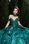 Load image into Gallery viewer, Wholesale Off-Shoulder Beaded Corset Satin Ballgown Quinceañera Gown with Train by LA300