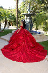 Load image into Gallery viewer, Wholesale Off-Shoulder Beaded Corset Satin Ballgown Quinceañera Gown with Train by LA300