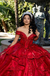 Load image into Gallery viewer, Wholesale Off-Shoulder Beaded Corset Satin Ballgown Quinceañera Gown with Train by LA300