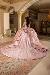 Load image into Gallery viewer, Wholesale Off-Shoulder Beaded Corset Satin Ballgown Quinceañera Gown with Train by LA300