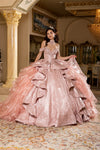 Load image into Gallery viewer, Wholesale Off-Shoulder Beaded Corset Satin Ballgown Quinceañera Gown with Train by LA300
