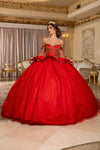 Load image into Gallery viewer, Wholesale Off-Shoulder Beaded Illusion Corset Glitter Tulle Ballgown Quinceañera Gown by LA301 - - Quinceanera Dress LA Merchandise