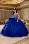 Load image into Gallery viewer, Wholesale Off-Shoulder Beaded Illusion Corset Glitter Tulle Ballgown Quinceañera Gown by LA301 - - Quinceanera Dress LA Merchandise