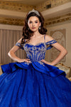 Load image into Gallery viewer, Wholesale Off-Shoulder Beaded Illusion Corset Glitter Tulle Ballgown Quinceañera Gown by LA301 - - Quinceanera Dress LA Merchandise