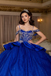 Load image into Gallery viewer, Wholesale Off-Shoulder Beaded Illusion Corset Glitter Tulle Ballgown Quinceañera Gown by LA301 - - Quinceanera Dress LA Merchandise