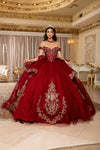 Load image into Gallery viewer, Wholesale Off-Shoulder Beaded Illusion Corset Glitter Tulle Ballgown Quinceañera Gown by LA303 - - Quinceanera Dress LA Merchandise