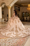 Load image into Gallery viewer, Wholesale Off-Shoulder Beaded Illusion Corset Glitter Tulle Ballgown Quinceañera Gown by LA303 - - Quinceanera Dress LA Merchandise