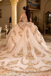 Load image into Gallery viewer, Wholesale Off-Shoulder Beaded Illusion Corset Glitter Tulle Ballgown Quinceañera Gown by LA303 - - Quinceanera Dress LA Merchandise