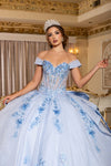 Load image into Gallery viewer, Wholesale Off-Shoulder Illusion Convertible Ballgown &amp; Mini Sheath Quinceañera Gown by LA304