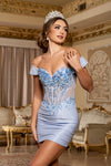 Load image into Gallery viewer, Wholesale Off-Shoulder Illusion Convertible Ballgown &amp; Mini Sheath Quinceañera Gown by LA304