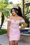 Load image into Gallery viewer, Wholesale Off-Shoulder Illusion Convertible Ballgown &amp; Mini Sheath Quinceañera Gown by LA304