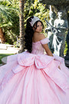 Load image into Gallery viewer, Wholesale Off-Shoulder Illusion Convertible Ballgown &amp; Mini Sheath Quinceañera Gown by LA304
