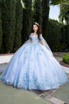 Load image into Gallery viewer, Wholesale Off-Shoulder Illusion Corset Quinceañera Gown with Sweep Train by LA305