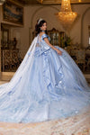 Load image into Gallery viewer, Wholesale Off-Shoulder Illusion Corset Quinceañera Gown with Sweep Train by LA305