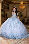 Load image into Gallery viewer, Wholesale Off-Shoulder Illusion Corset Quinceañera Gown with Sweep Train by LA305