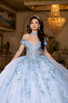 Load image into Gallery viewer, Wholesale Off-Shoulder Illusion Corset Quinceañera Gown with Sweep Train by LA305