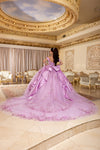 Load image into Gallery viewer, Wholesale Off-Shoulder Illusion Corset Quinceañera Gown with Sweep Train by LA305