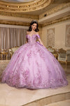 Load image into Gallery viewer, Wholesale Off-Shoulder Illusion Corset Quinceañera Gown with Sweep Train by LA305