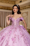 Load image into Gallery viewer, Wholesale Off-Shoulder Illusion Corset Quinceañera Gown with Sweep Train by LA305