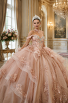 Load image into Gallery viewer, Wholesale Off-Shoulder Sweetheart Beaded Corset Glitter Tulle Ballgown Quinceañera Gown by LA306 - - Quinceanera Dresses LA Merchandise
