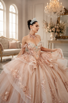 Load image into Gallery viewer, Wholesale Off-Shoulder Sweetheart Beaded Corset Glitter Tulle Ballgown Quinceañera Gown by LA306 - - Quinceanera Dresses LA Merchandise