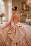 Load image into Gallery viewer, Wholesale Off-Shoulder Sweetheart Beaded Corset Glitter Tulle Ballgown Quinceañera Gown by LA306 - - Quinceanera Dresses LA Merchandise