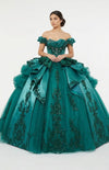 Load image into Gallery viewer, Off-Shoulder Crystal Beaded Corset Organza Ruffle Ball Gown Quinceañera Dress by LA307