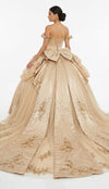 Load image into Gallery viewer, Off-Shoulder Crystal Beaded Corset Organza Ruffle Ball Gown Quinceañera Dress by LA307