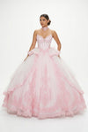 Load image into Gallery viewer, Wholesale Strapless Crystal Beaded Ball Gown with Oversized Bow Back Quinceañera Dress by LA308