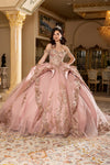 Load image into Gallery viewer, Wholesale Off-Shoulder Crystal Fringe Illusion Corset Baroque Ballgown Quinceañera Gown by LA309