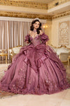 Load image into Gallery viewer, Wholesale Off-Shoulder Illusion Corset Ballgown with Detachable Puff Sleeves by LA310