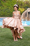 Load image into Gallery viewer, LA314 Wholesale Off-Shoulder Quinceañera Ball Gown with Lace Sequin Appliqués &amp; Oversized Back Bow - - Quinceanera Dresses LA MERCHANDISE