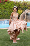 Load image into Gallery viewer, LA314 Wholesale Off-Shoulder Quinceañera Ball Gown with Lace Sequin Appliqués &amp; Oversized Back Bow - - Quinceanera Dresses LA MERCHANDISE