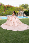 Load image into Gallery viewer, LA314 Wholesale Off-Shoulder Quinceañera Ball Gown with Lace Sequin Appliqués &amp; Oversized Back Bow - - Quinceanera Dresses LA MERCHANDISE