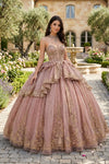 Load image into Gallery viewer, Wholesale Sweetheart Beaded Halter Glitter Tulle Ball Gown with Lace Appliqué Bow Back by LA316 - - Quinceanera Dress LA Merchandise