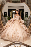 Cargar imagen en el visor de la galería, LA319 Wholesale Off-Shoulder Sweetheart Corset Glitter Quinceañera Ball Gown with Sweeping Train - - Quinceanera Dress LA Merchandise