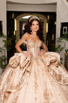 Cargar imagen en el visor de la galería, LA319 Wholesale Off-Shoulder Sweetheart Corset Glitter Quinceañera Ball Gown with Sweeping Train - - Quinceanera Dress LA Merchandise