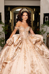 Cargar imagen en el visor de la galería, LA319 Wholesale Off-Shoulder Sweetheart Corset Glitter Quinceañera Ball Gown with Sweeping Train - - Quinceanera Dress LA Merchandise