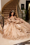 Cargar imagen en el visor de la galería, LA319 Wholesale Off-Shoulder Sweetheart Corset Glitter Quinceañera Ball Gown with Sweeping Train - - Quinceanera Dress LA Merchandise