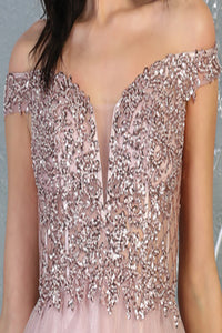 LA Merchandise LA7864 Lace-Up Back A-line Formal Sequin Gown - - Dress LA Merchandise