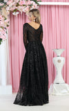 Load image into Gallery viewer, La Merchandise LA7920 Shiny Long Sleeve Plus Size MOB Formal Gown - - LA Merchandise