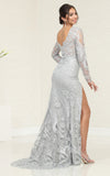 Load image into Gallery viewer, La Merchandise LA7972 Long Sleeve Slit Glitter Gown - - Dress LA Merchandise