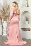 Load image into Gallery viewer, LA Merchandise LA7990 Simple Off-Shoulder Satin Bridesmaids Dress - - Dress LA Merchandise