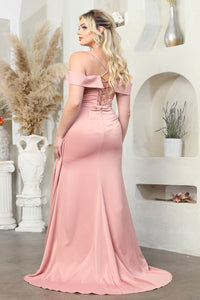 LA Merchandise LA7990 Simple Off-Shoulder Satin Bridesmaids Dress - - Dress LA Merchandise